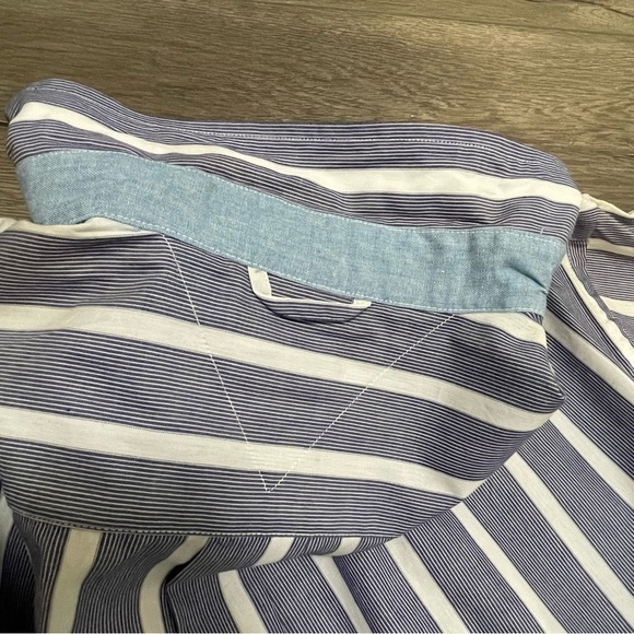 NEW Vintage Tommy Hilfiger Vertical Striped Button Down Men's Shirt Cotton Sz L - Picture 8 of 10